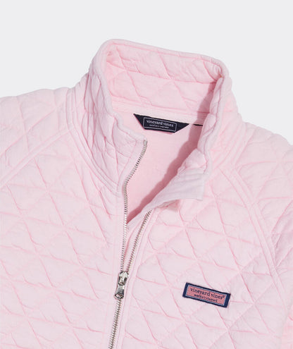 Coastal Quilted Half-Zip - Pink Drink