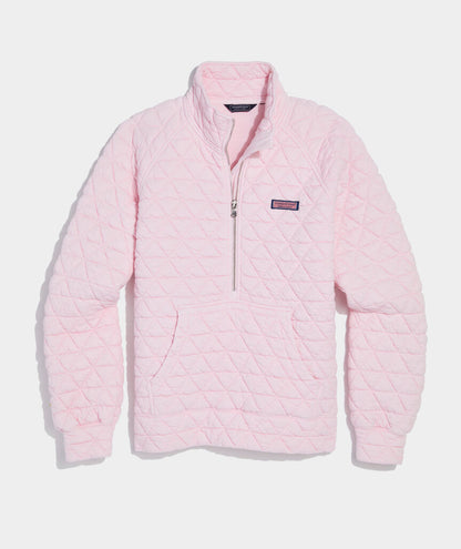 Coastal Quilted Half-Zip - Pink Drink