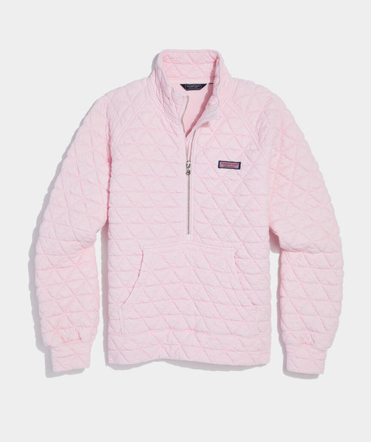Coastal Quilted Half-Zip - Pink Drink