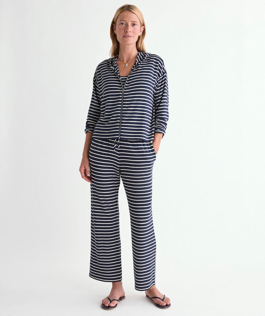 Dreamy Jersey Full-Zip Hoodie - Stripe Nautical Navy