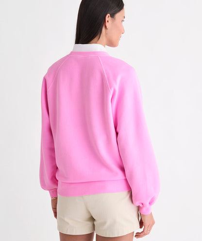 Surf Terry Collegiate Logo Sweatshirt - Neon Bloom