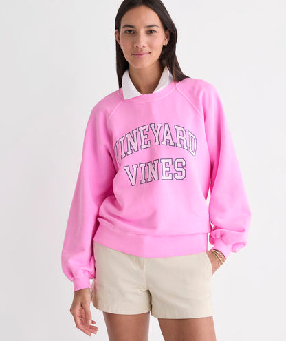 Surf Terry Collegiate Logo Sweatshirt - Neon Bloom