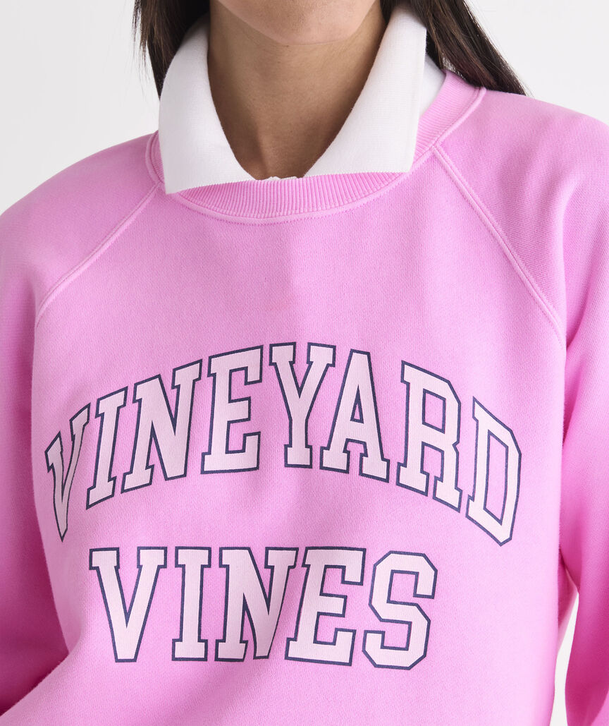 Surf Terry Collegiate Logo Sweatshirt - Neon Bloom