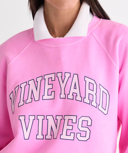 Surf Terry Collegiate Logo Sweatshirt - Neon Bloom