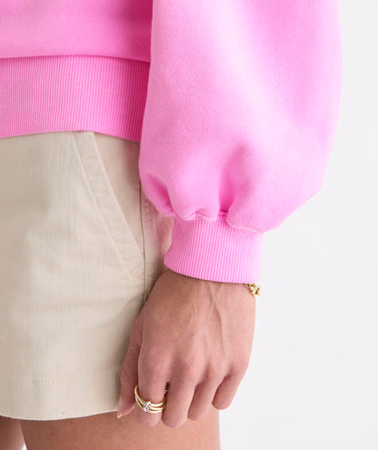 Surf Terry Collegiate Logo Sweatshirt - Neon Bloom