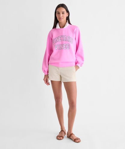 Surf Terry Collegiate Logo Sweatshirt - Neon Bloom