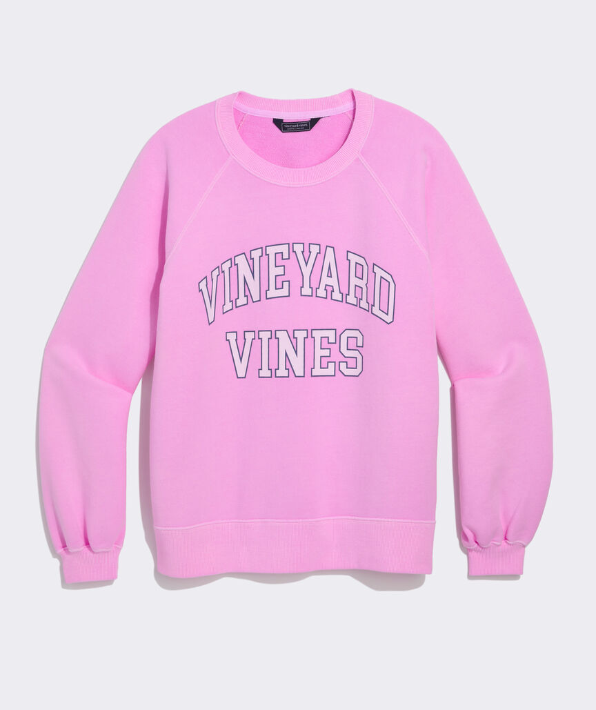 Surf Terry Collegiate Logo Sweatshirt - Neon Bloom