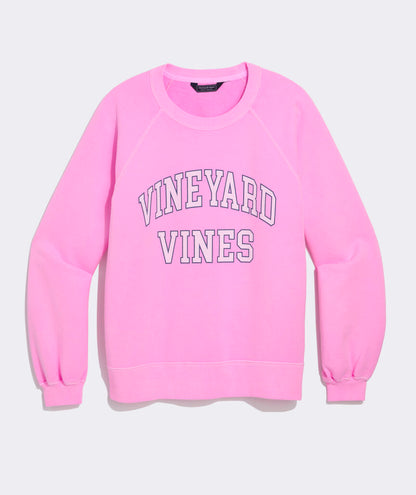 Surf Terry Collegiate Logo Sweatshirt - Neon Bloom