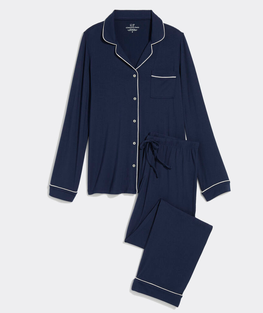 Super-Soft Knit Pajama Set - Nautical Navy