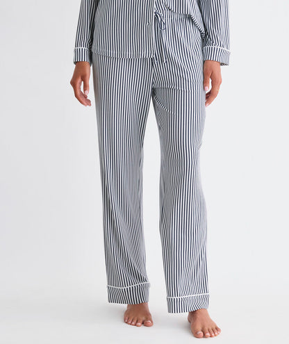 Super-Soft Knit Pajama Set - Nautical Navy Stripe