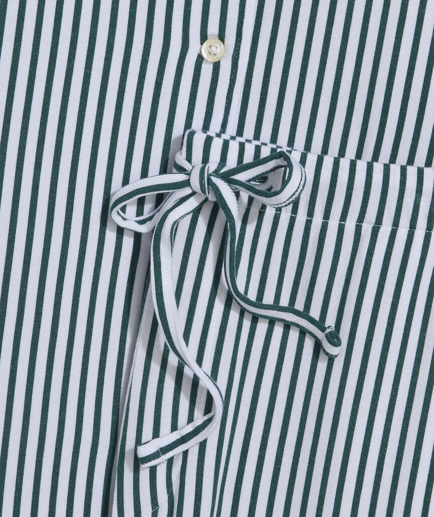 Super-Soft Knit Pajama Set - Green Becky Stripe