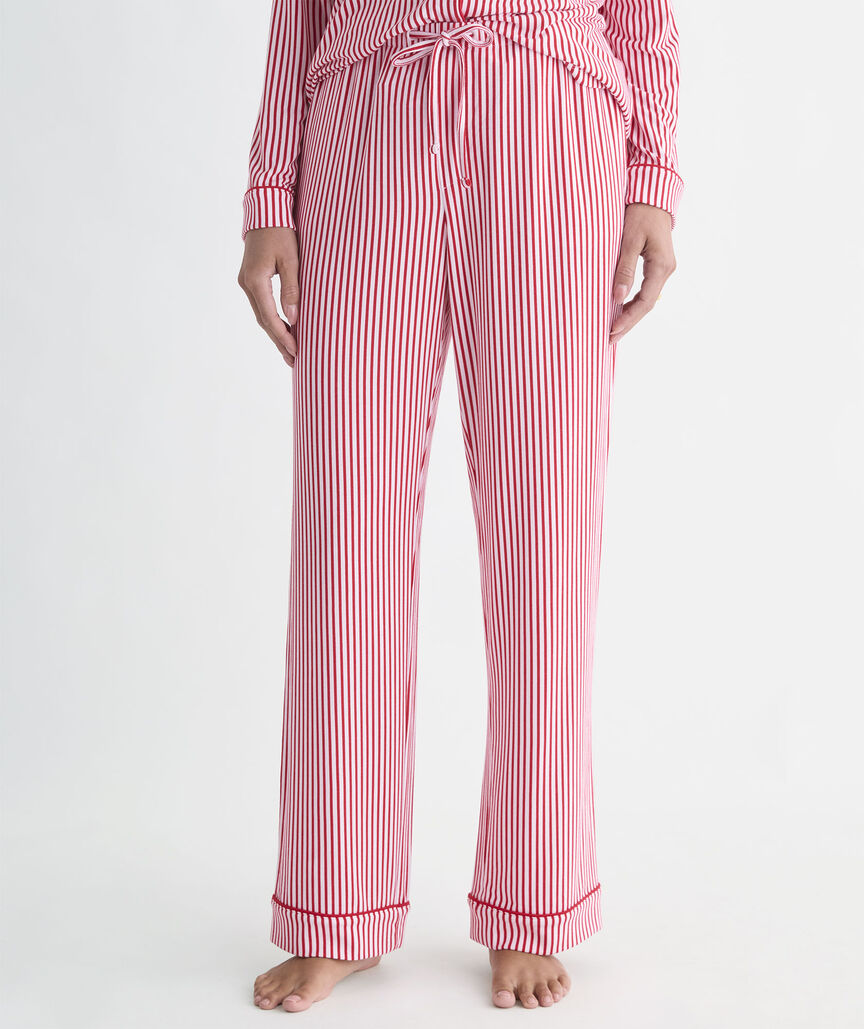 Super-Soft Knit Pajama Set - Red Velvet Stripe