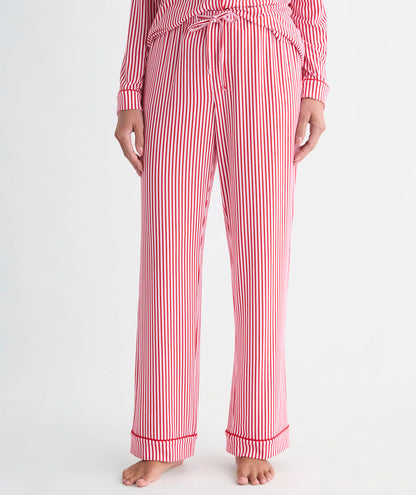 Super-Soft Knit Pajama Set - Red Velvet Stripe