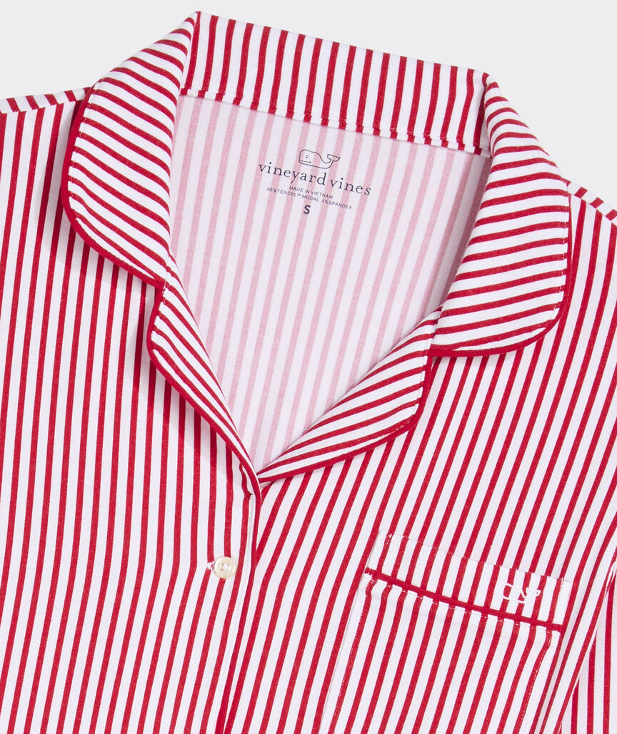 Super-Soft Knit Pajama Set - Red Velvet Stripe
