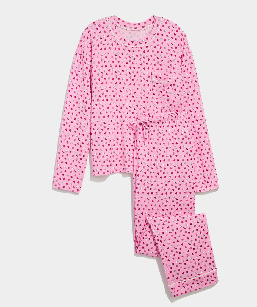 Super-Soft Knit Pajama Set - Hearts Cot Can
