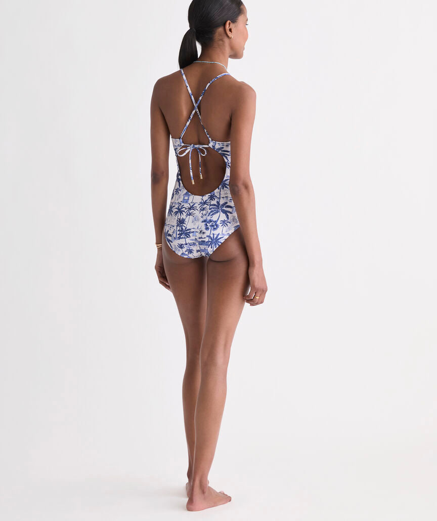 Sconset One-Piece - Beachy Toile Navy
