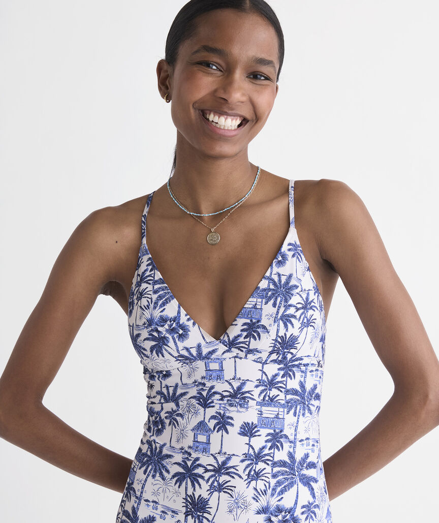 Sconset One-Piece - Beachy Toile Navy