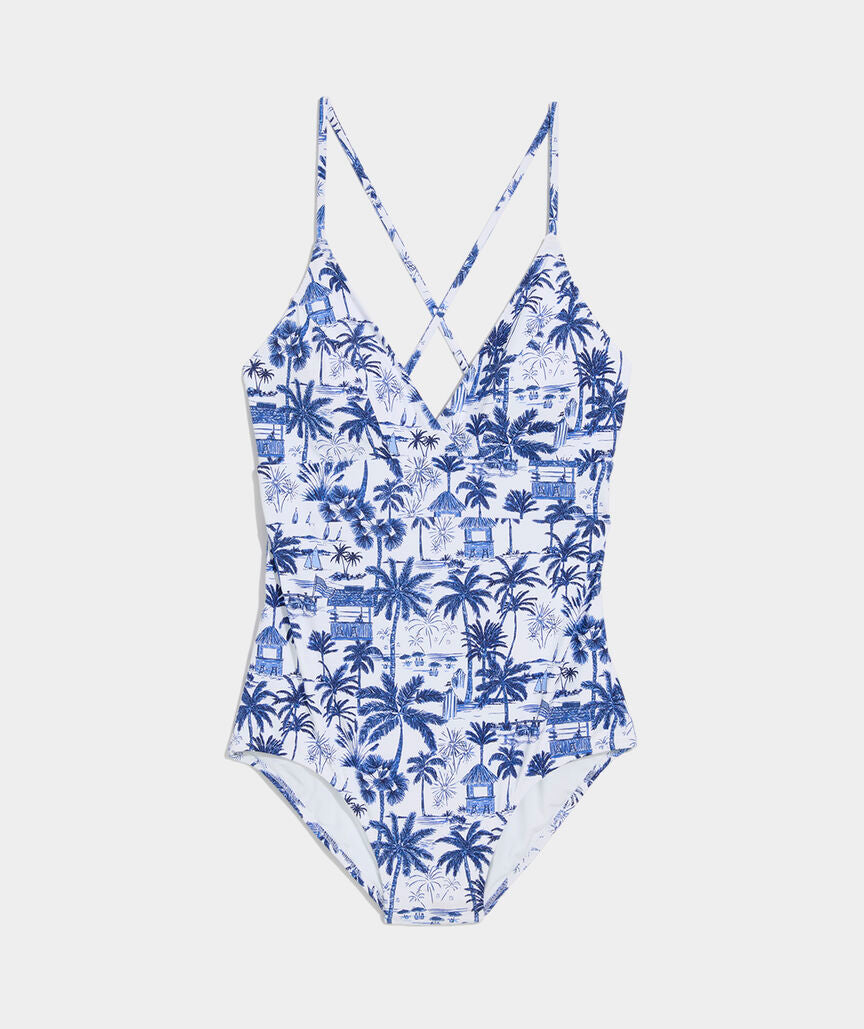 Sconset One-Piece - Beachy Toile Navy