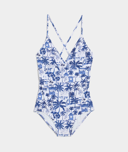 Sconset One-Piece - Beachy Toile Navy