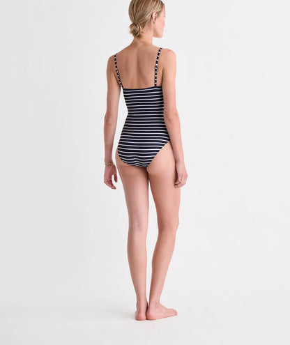 Montauk Strapless One-Piece - Bay Stripe Navy