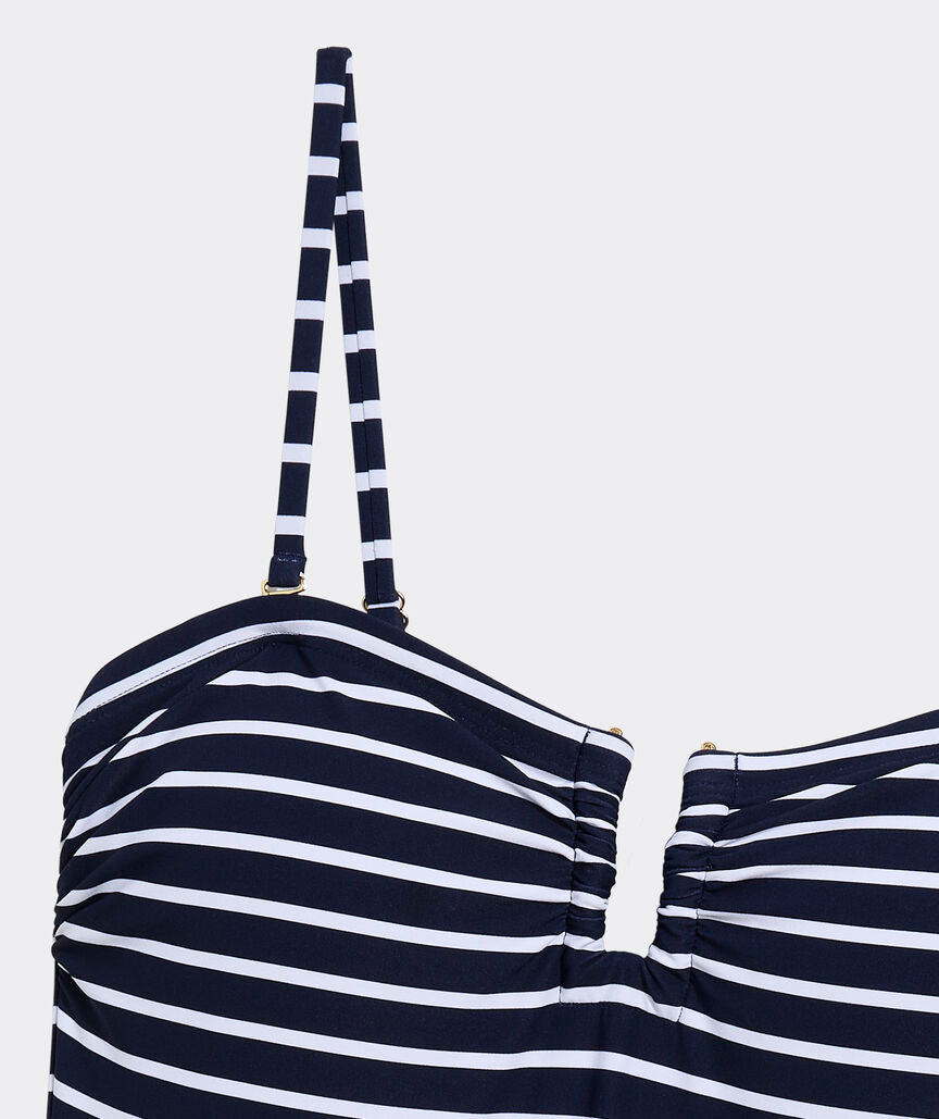 Montauk Strapless One-Piece - Bay Stripe Navy
