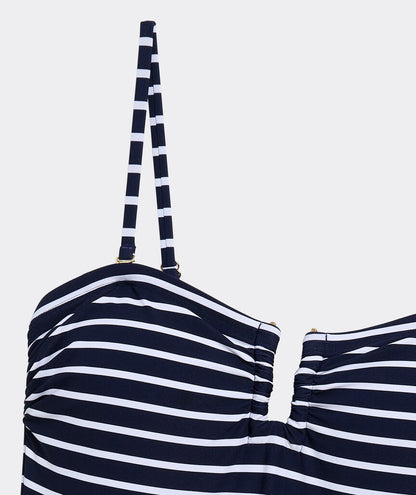 Montauk Strapless One-Piece - Bay Stripe Navy