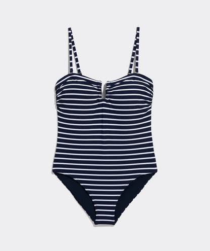 Montauk Strapless One-Piece - Bay Stripe Navy