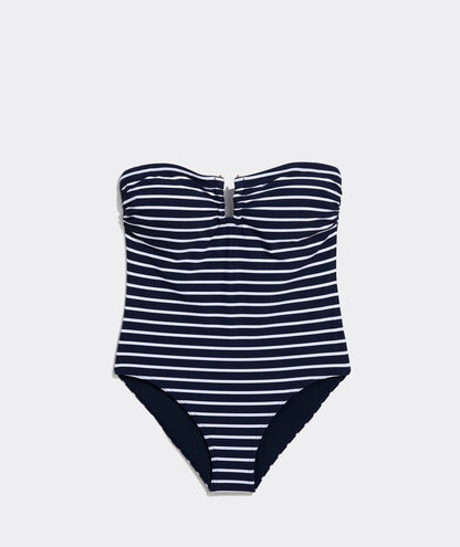 Montauk Strapless One-Piece - Bay Stripe Navy
