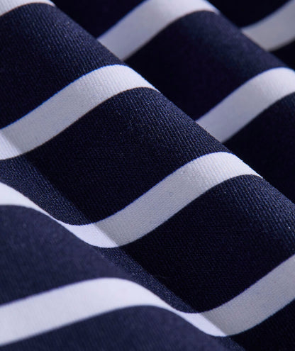 Montauk Strapless One-Piece - Bay Stripe Navy