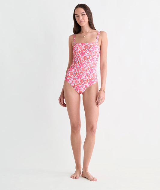Southampton Square Neck One-Piece - Block Print Toucan 2