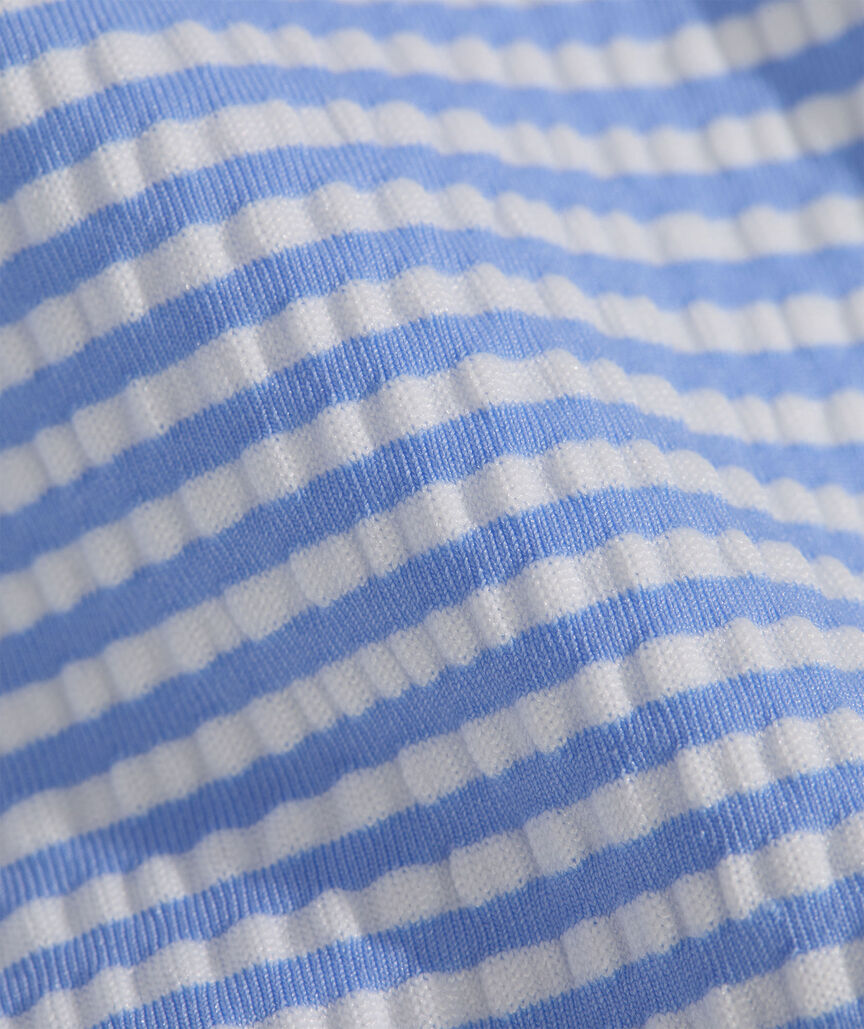 Seacrest Seersucker Low-Rise Bikini Bottom - Vineyard SS-SB/White