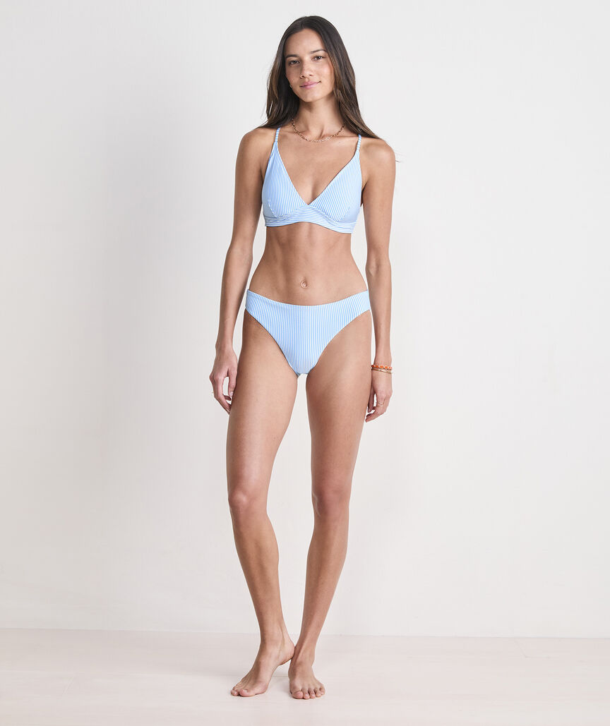 Sconset Seersucker Bikini Top - Vineyard SS-SB/White