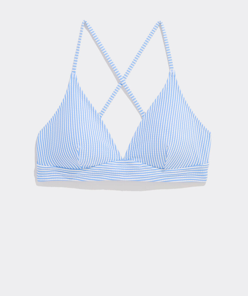 Sconset Seersucker Bikini Top - Vineyard SS-SB/White