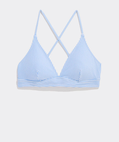 Sconset Seersucker Bikini Top - Vineyard SS-SB/White