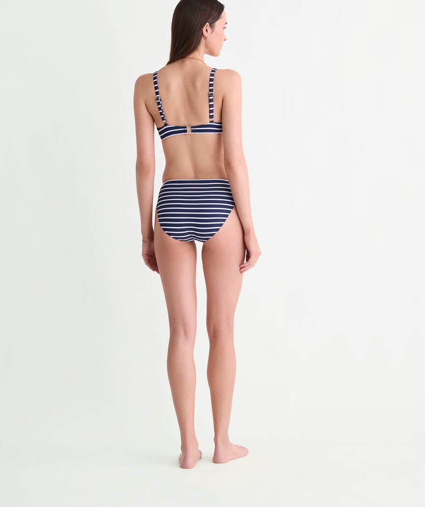 Wainscott Mid-Rise Bikini Bottom - Bay Stripe Navy