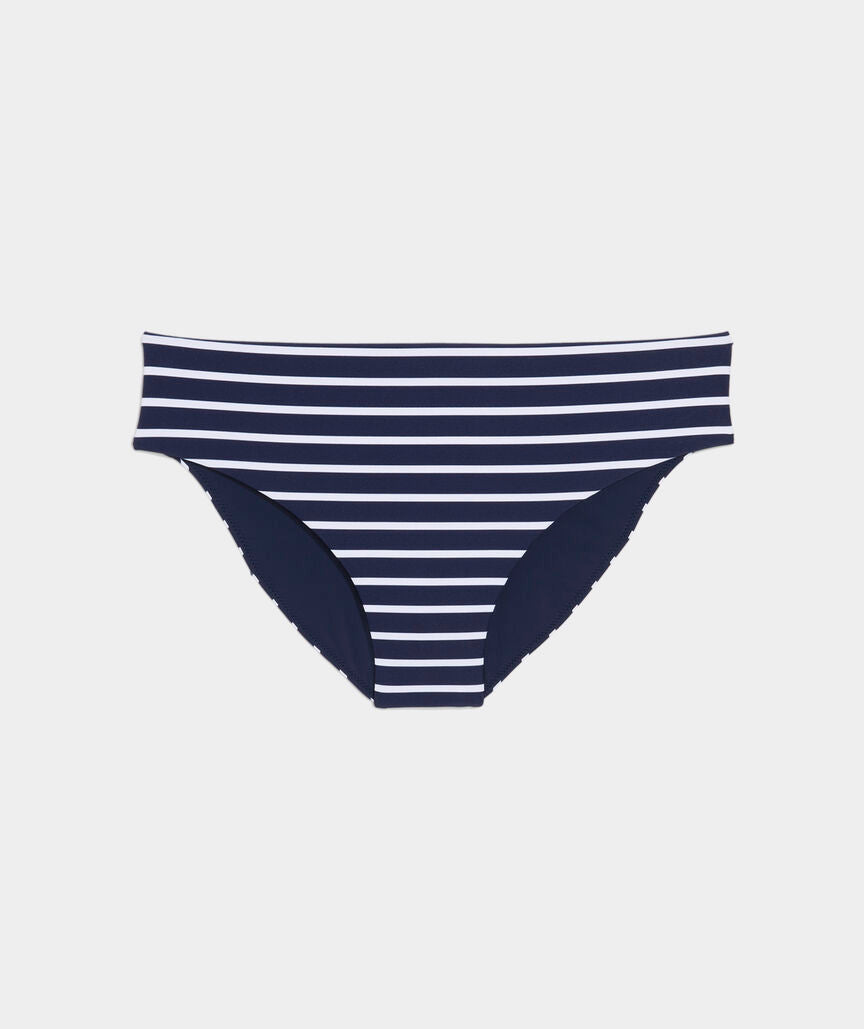 Wainscott Mid-Rise Bikini Bottom - Bay Stripe Navy