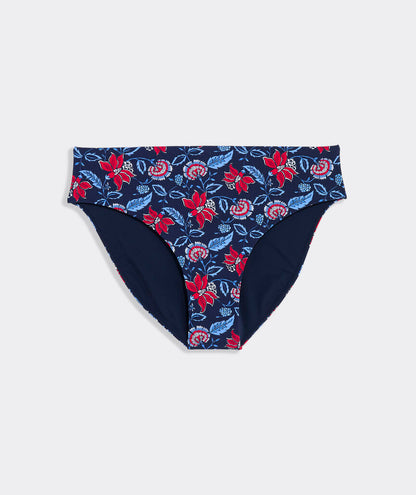 Wainscott Mid-Rise Bikini Bottom - Indie Floral Navy