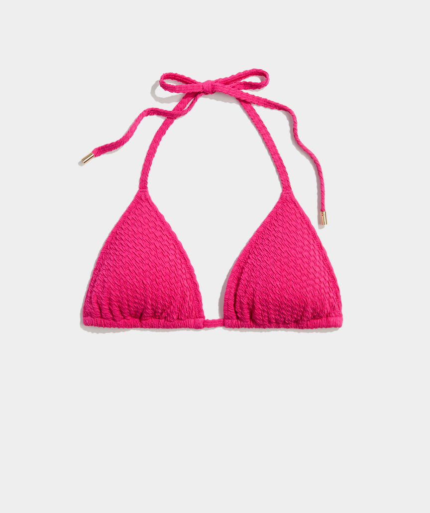 Textured Seagrove String Bikini Top - Charm Pink