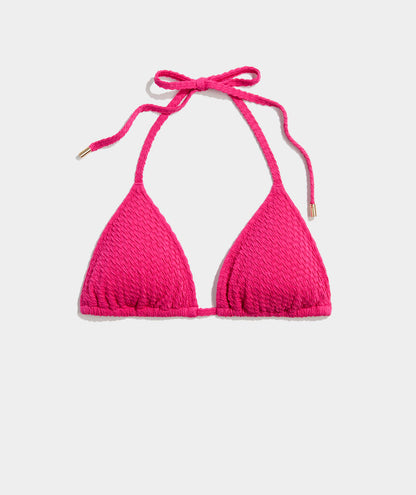 Textured Seagrove String Bikini Top - Charm Pink