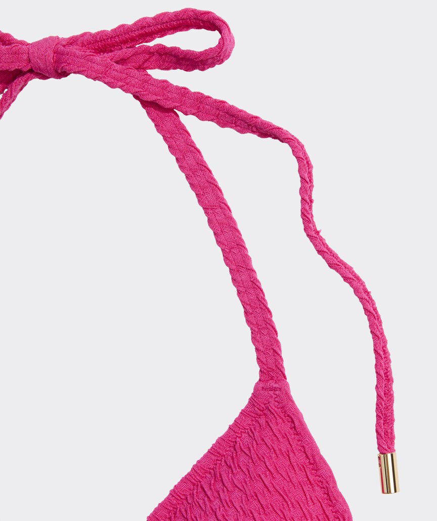 Textured Seagrove String Bikini Top - Charm Pink