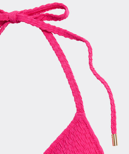 Textured Seagrove String Bikini Top - Charm Pink