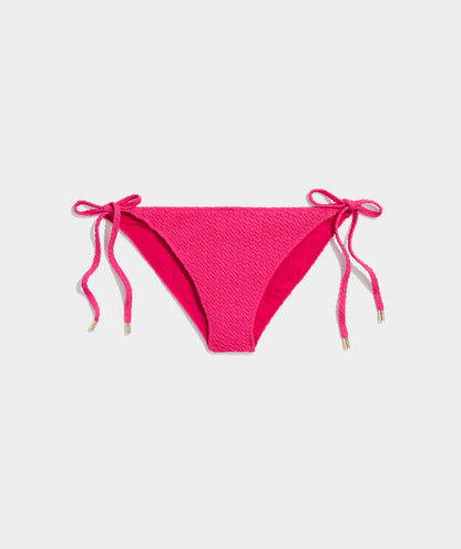 Textured Seagrove String Bikini Bottom - Charm Pink