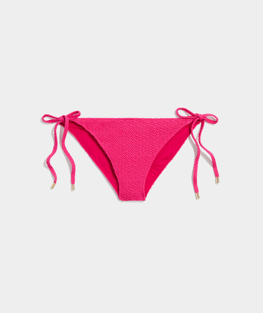 Textured Seagrove String Bikini Bottom - Charm Pink