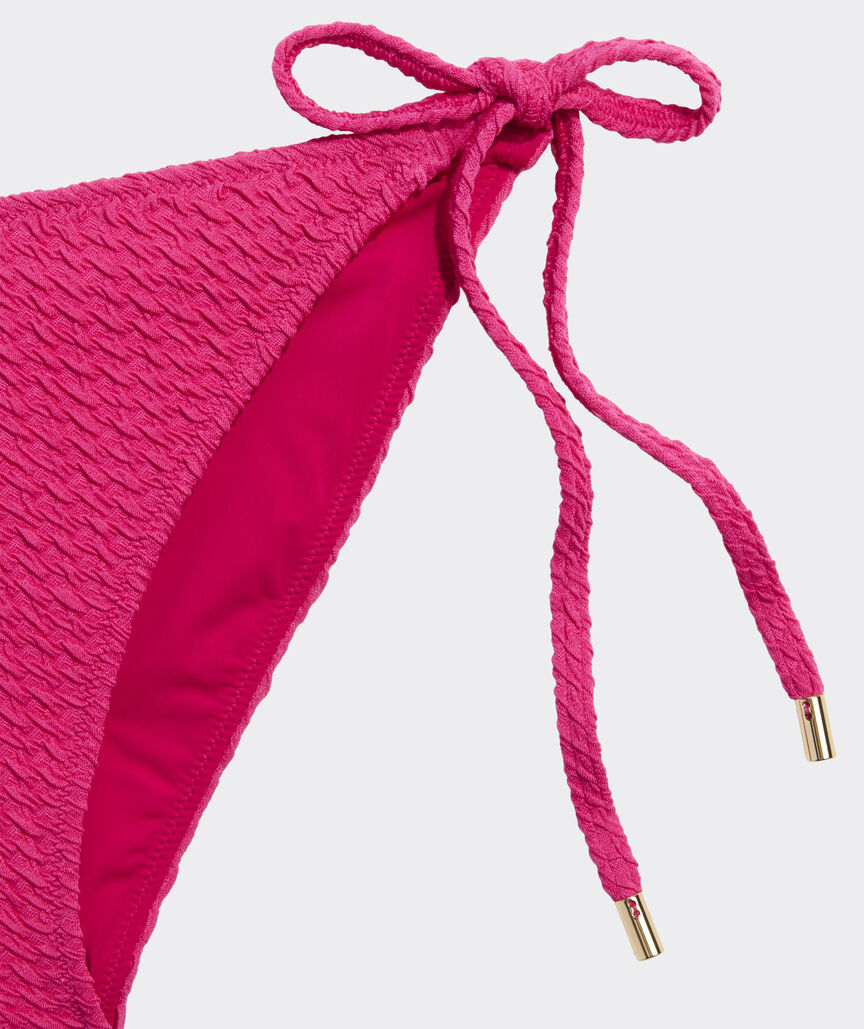 Textured Seagrove String Bikini Bottom - Charm Pink