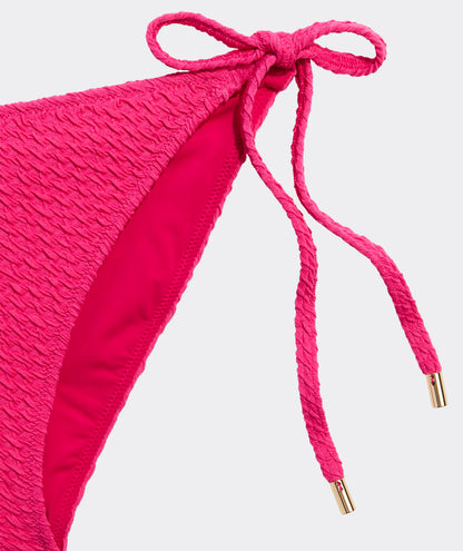 Textured Seagrove String Bikini Bottom - Charm Pink