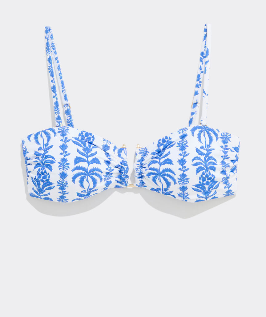 Montauk Strapless Bikini Top - Breaker Palm Stripe