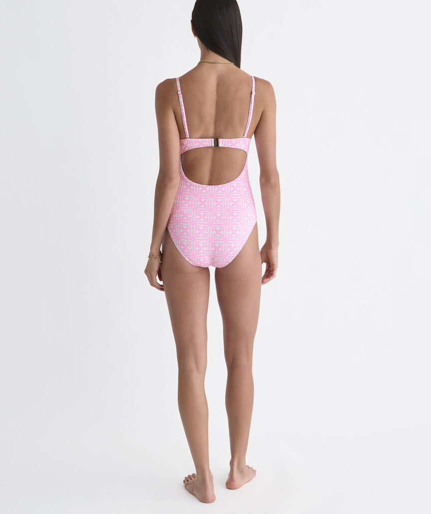Narragansett Strapless One-Piece - Haven Tile Print