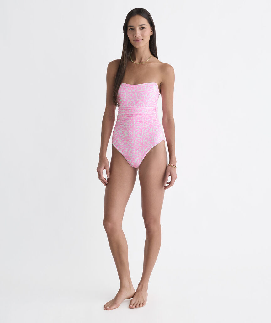 Narragansett Strapless One-Piece - Haven Tile Print