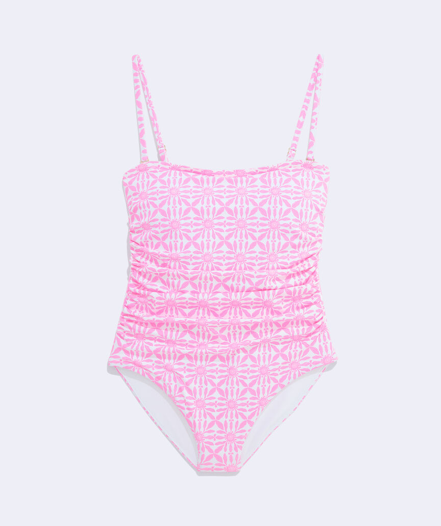 Narragansett Strapless One-Piece - Haven Tile Print