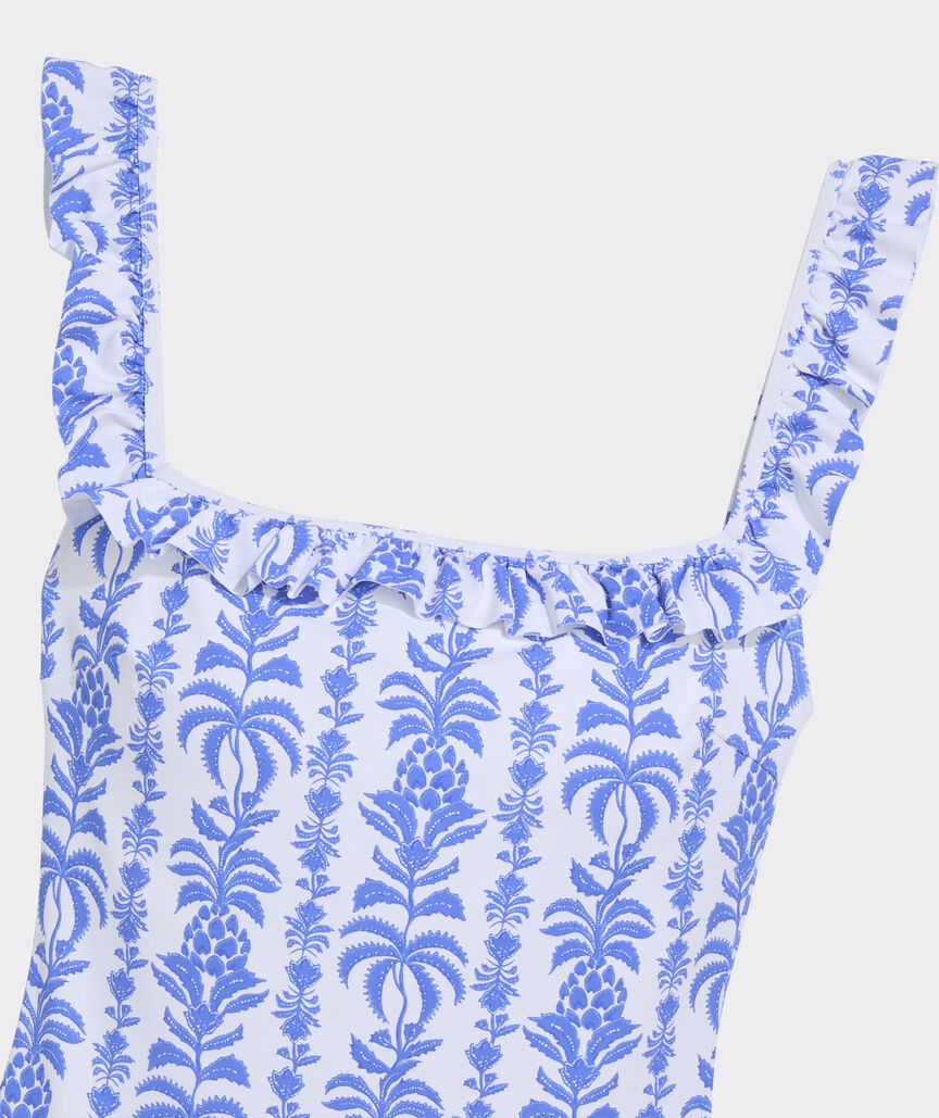 Westerly Ruffle One-Piece - Breaker Palm Stripe